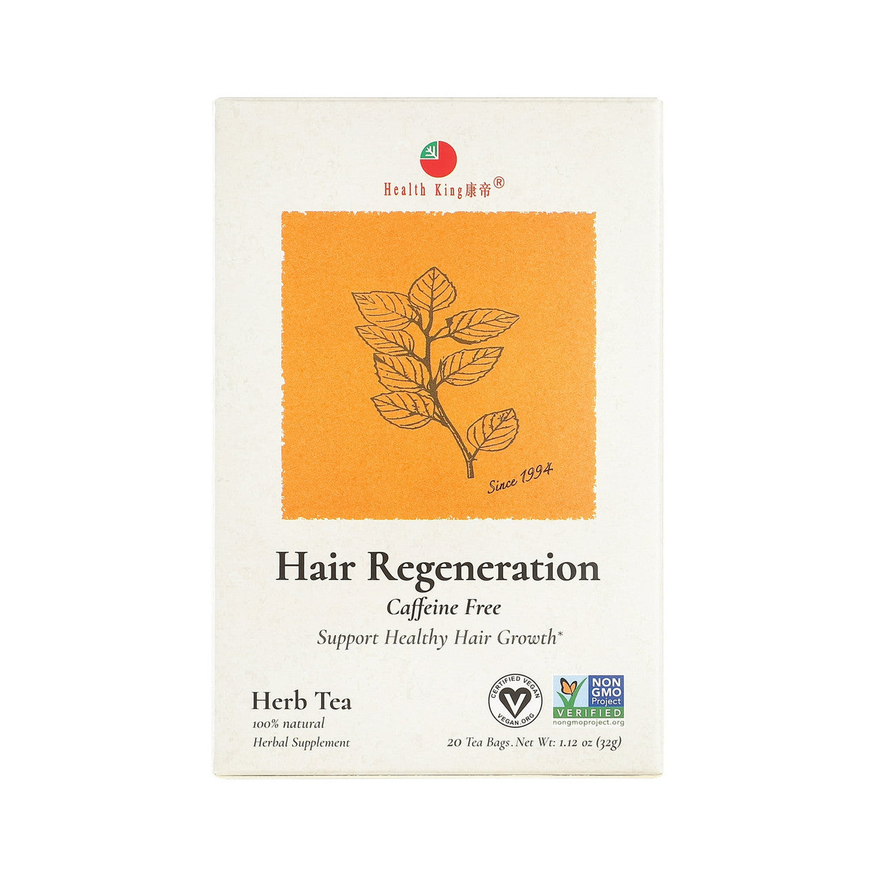 Health King Tea Hair Regeneration Herb Tea - 20 Tea Bags